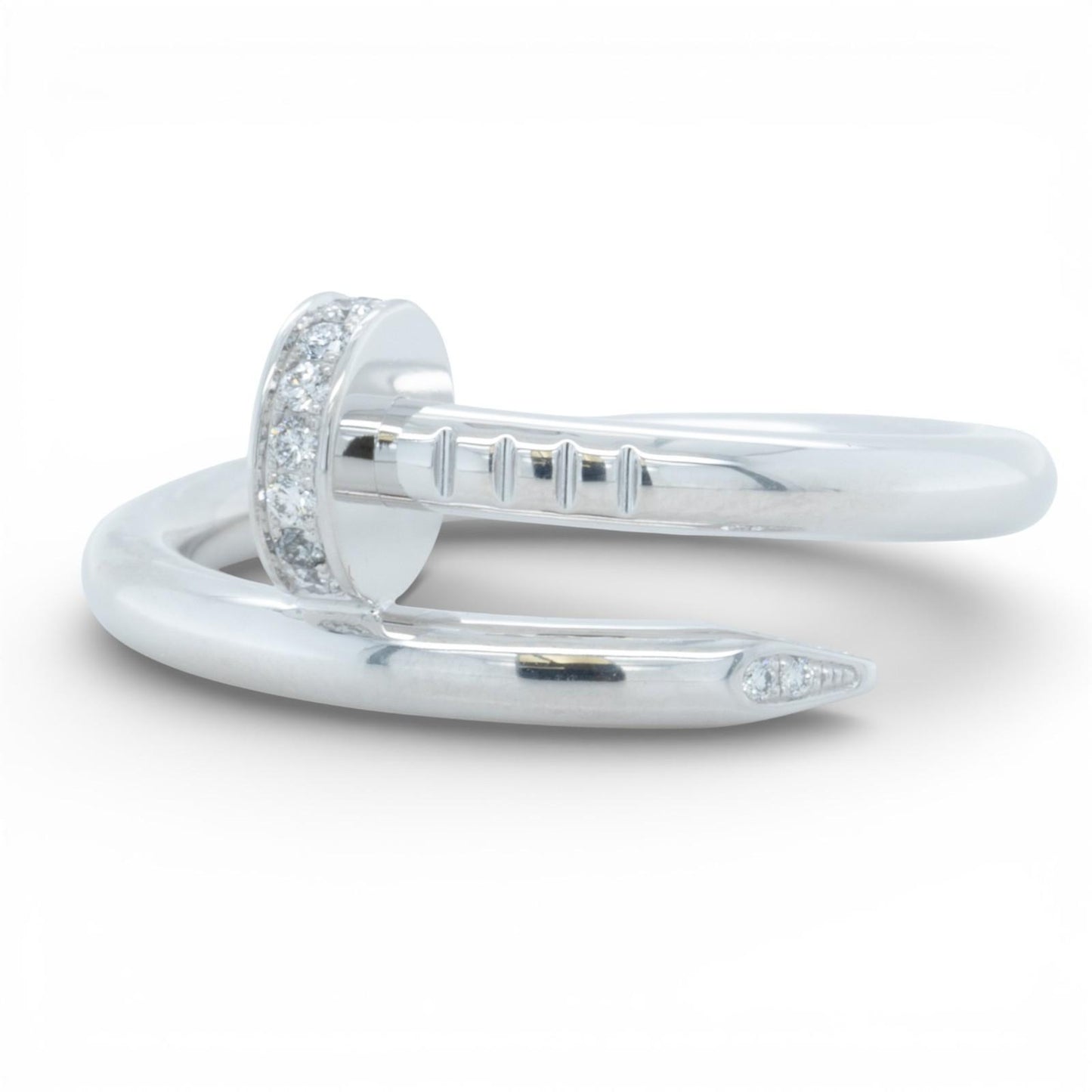 Cartier Juste un Clou Classic 18k White Gold Diamond Ring Size 58 / US 8.25 RCPT