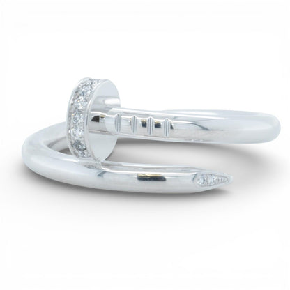 Cartier Juste un Clou Classic 18k White Gold Diamond Ring Size 58 / US 8.25 RCPT