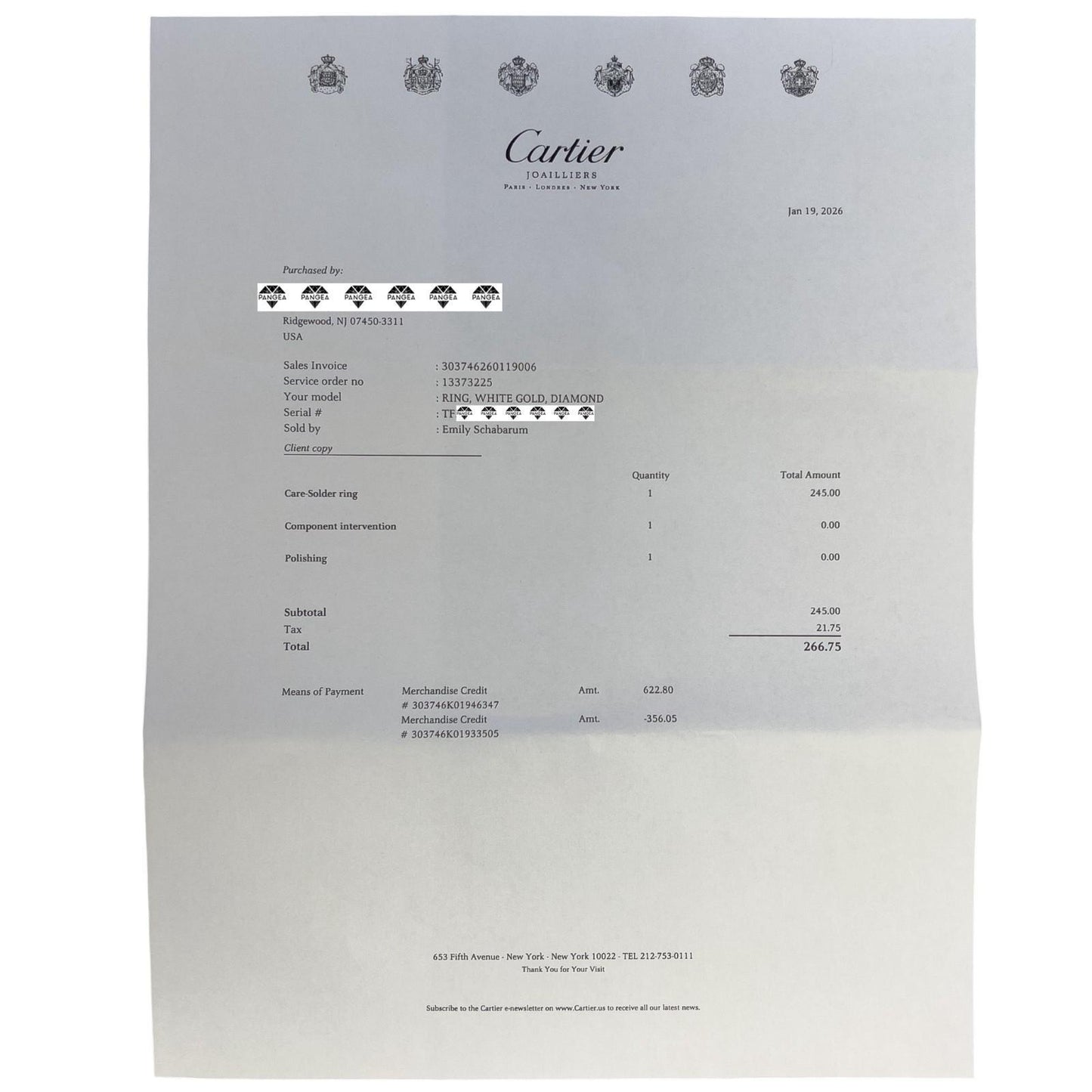 Cartier Juste un Clou Classic 18k White Gold Diamond Ring Size 58 / US 8.25 RCPT