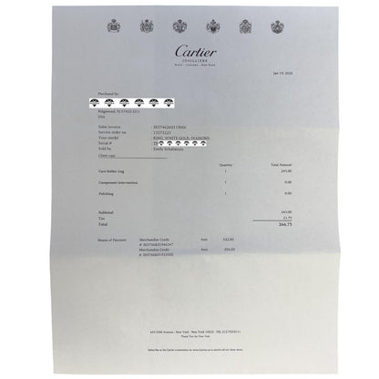 Cartier Juste un Clou Classic 18k White Gold Diamond Ring Size 58 / US 8.25 RCPT