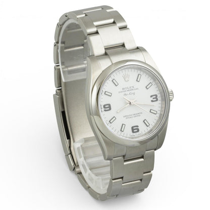 2015 Rolex Air King 114200 White 3-6-9 Arabic Dial 34mm Steel Watch BOX + PAPERS