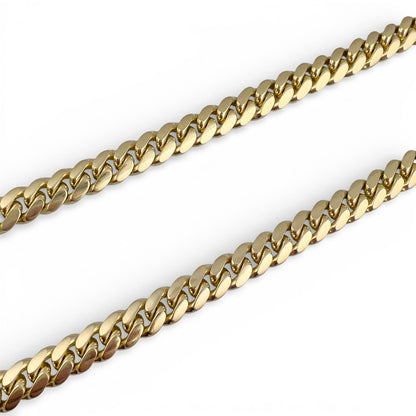 14k Yellow Gold Miami Cuban Link 8.5mm Hidden Clasp Chain Necklace 129.8g 24"