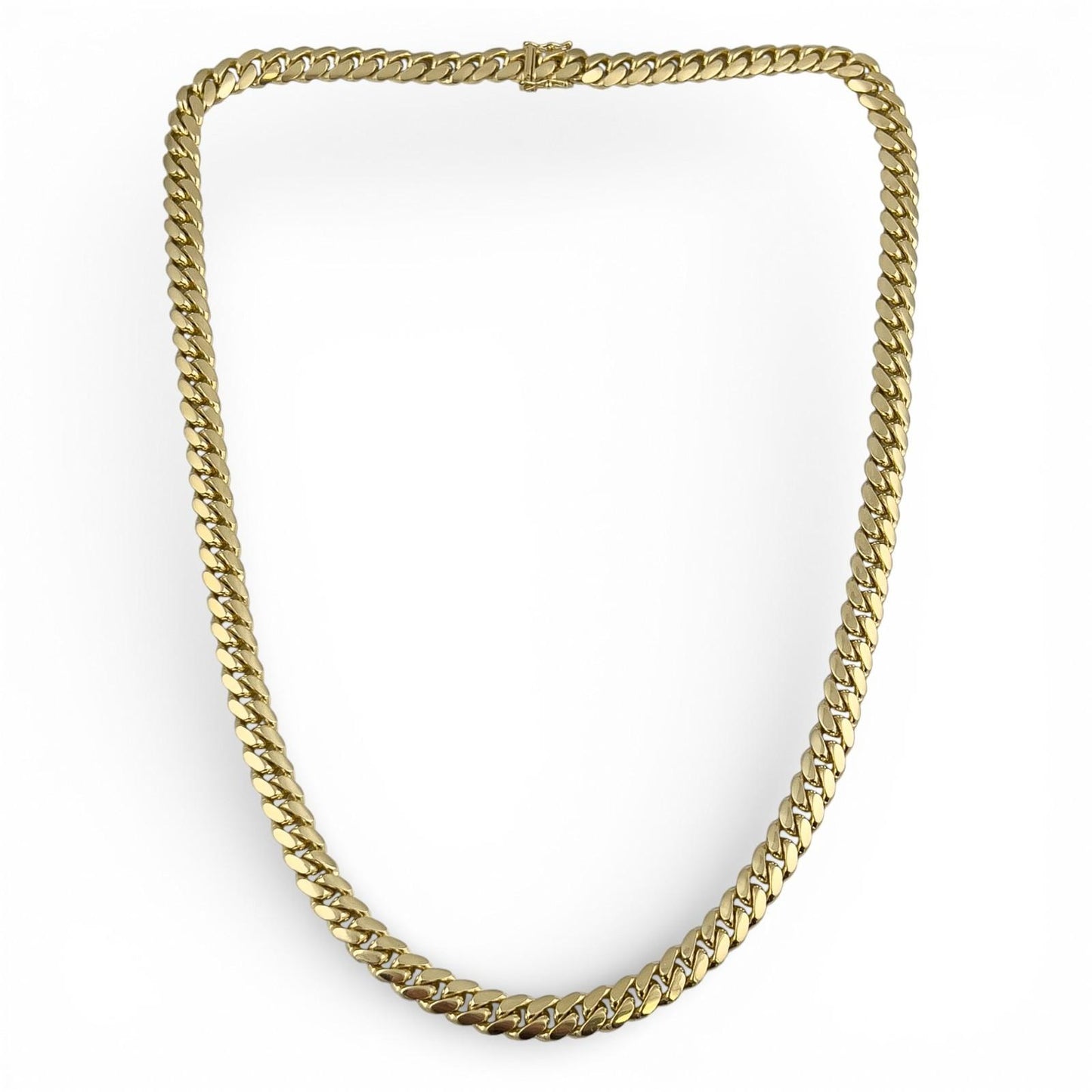 14k Yellow Gold Miami Cuban Link 8.5mm Hidden Clasp Chain Necklace 129.8g 24"