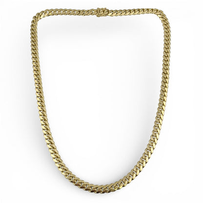 14k Yellow Gold Miami Cuban Link 8.5mm Hidden Clasp Chain Necklace 129.8g 24"