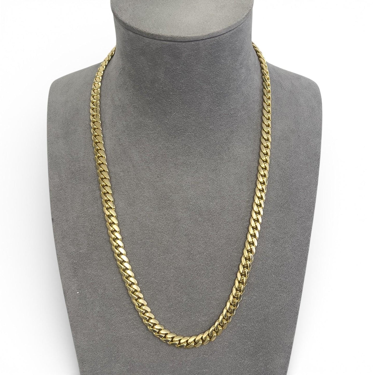 14k Yellow Gold Miami Cuban Link 8.5mm Hidden Clasp Chain Necklace 129.8g 24"