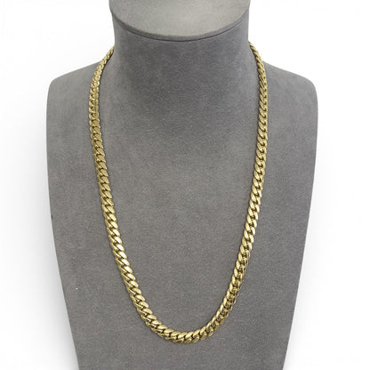 14k Yellow Gold Miami Cuban Link 8.5mm Hidden Clasp Chain Necklace 129.8g 24"
