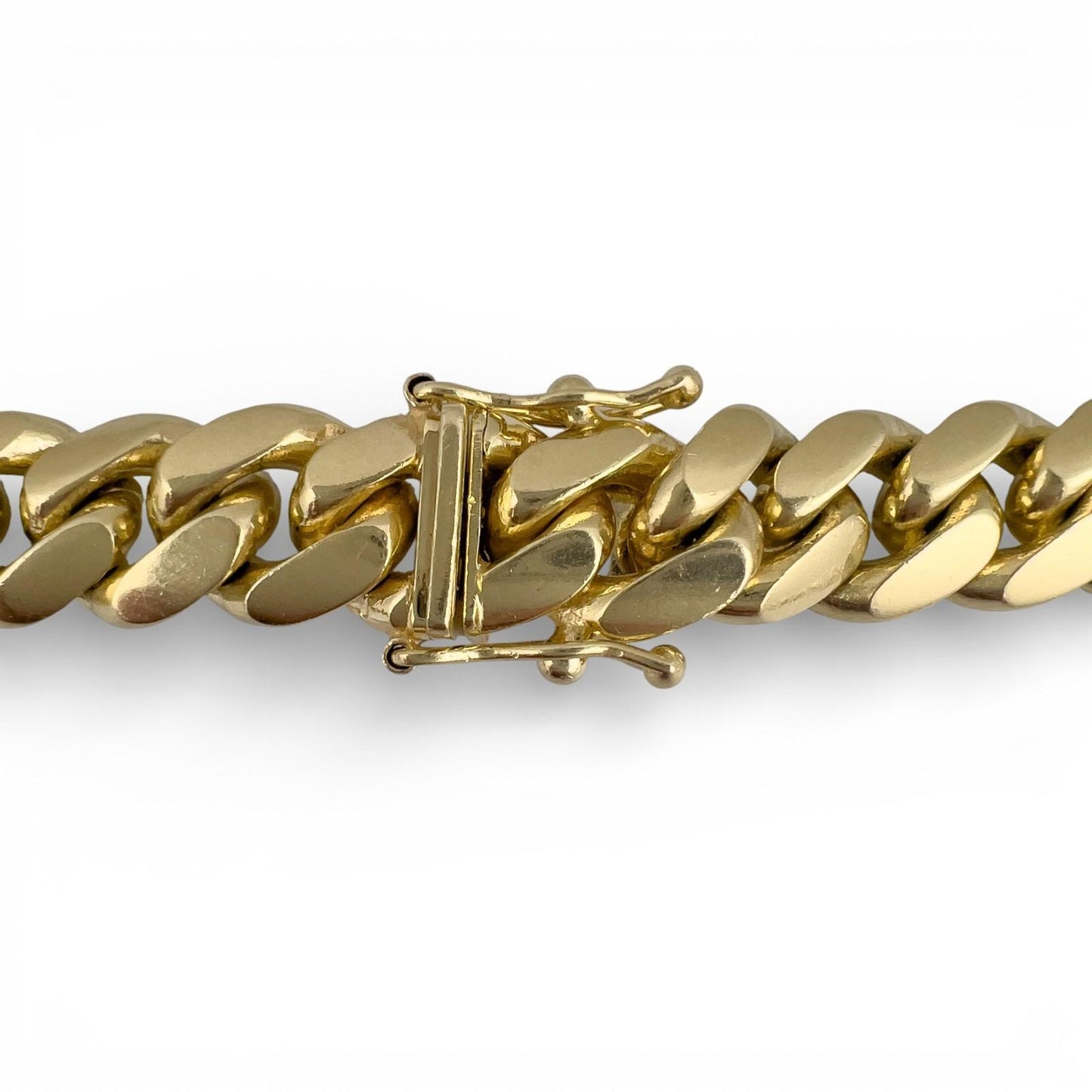 14k Yellow Gold Miami Cuban Link 8.5mm Hidden Clasp Chain Necklace 129.8g 24"