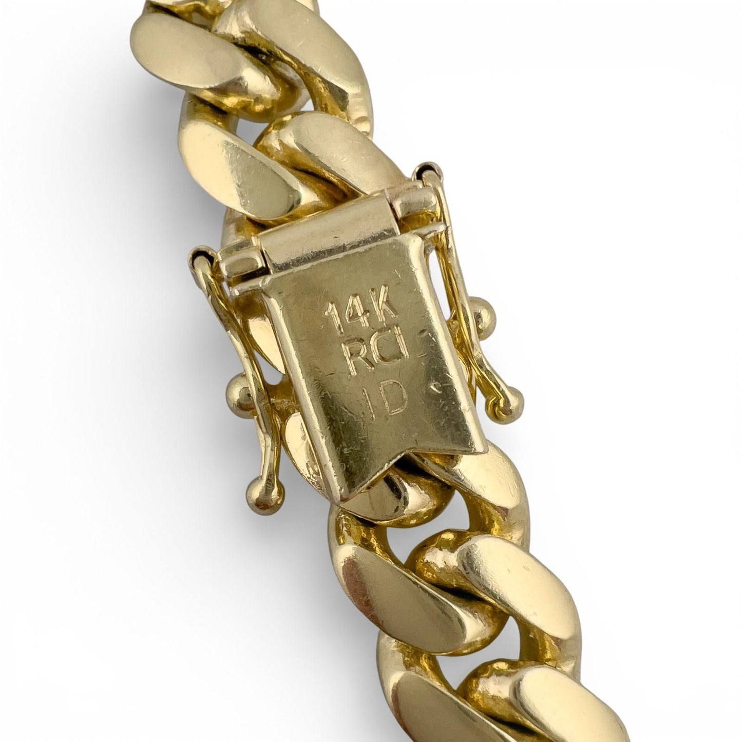 14k Yellow Gold Miami Cuban Link 8.5mm Hidden Clasp Chain Necklace 129.8g 24"