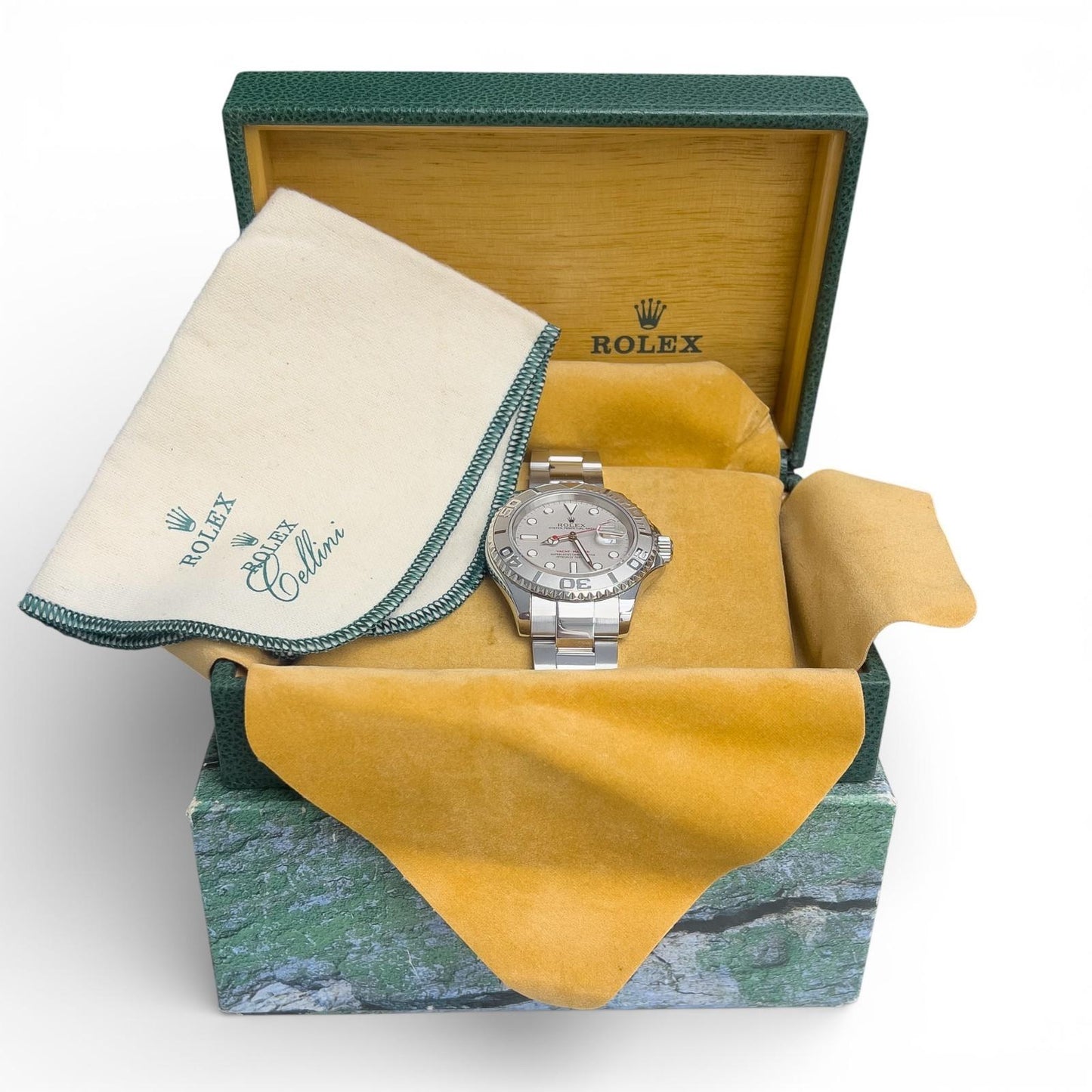 2001 Rolex Yacht-Master YM1 Platinum Stainless Steel 40mm 16622 BOX + PAPERS