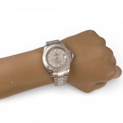 2001 Rolex Yacht-Master YM1 Platinum Stainless Steel 40mm 16622 BOX + PAPERS