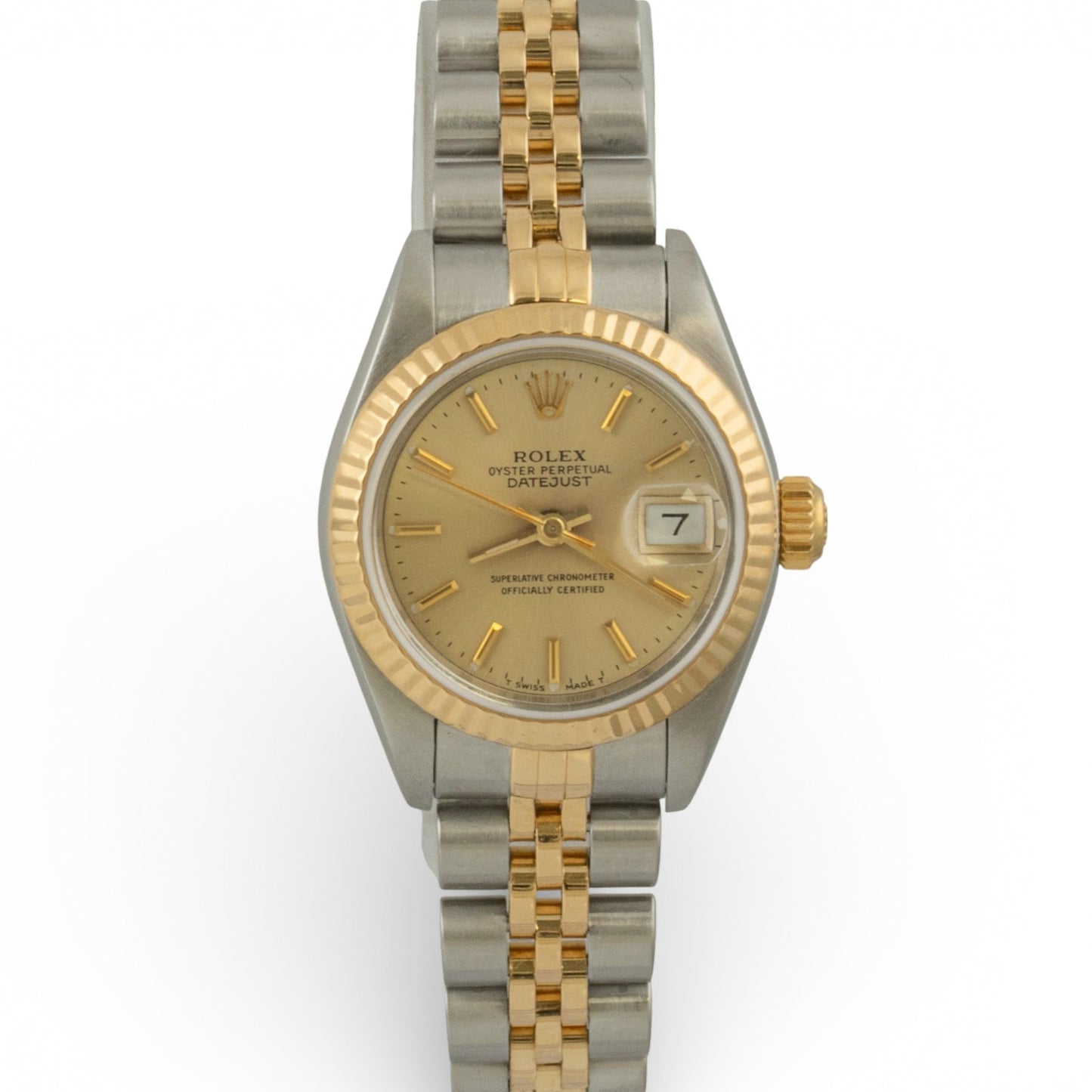 1993 Rolex DateJust 6917 26mm Cmampagne Steel & 18k Gold Ladies JUBILEE Watch