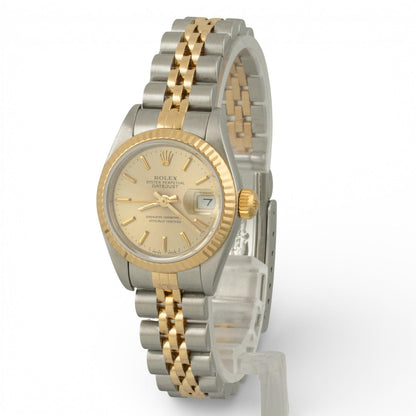 1993 Rolex DateJust 6917 26mm Cmampagne Steel & 18k Gold Ladies JUBILEE Watch