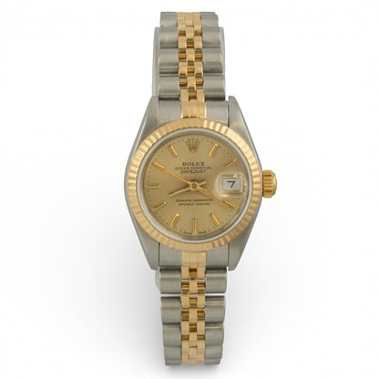 1993 Rolex DateJust 6917 26mm Cmampagne Steel & 18k Gold Ladies JUBILEE Watch