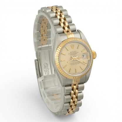 1993 Rolex DateJust 6917 26mm Cmampagne Steel & 18k Gold Ladies JUBILEE Watch
