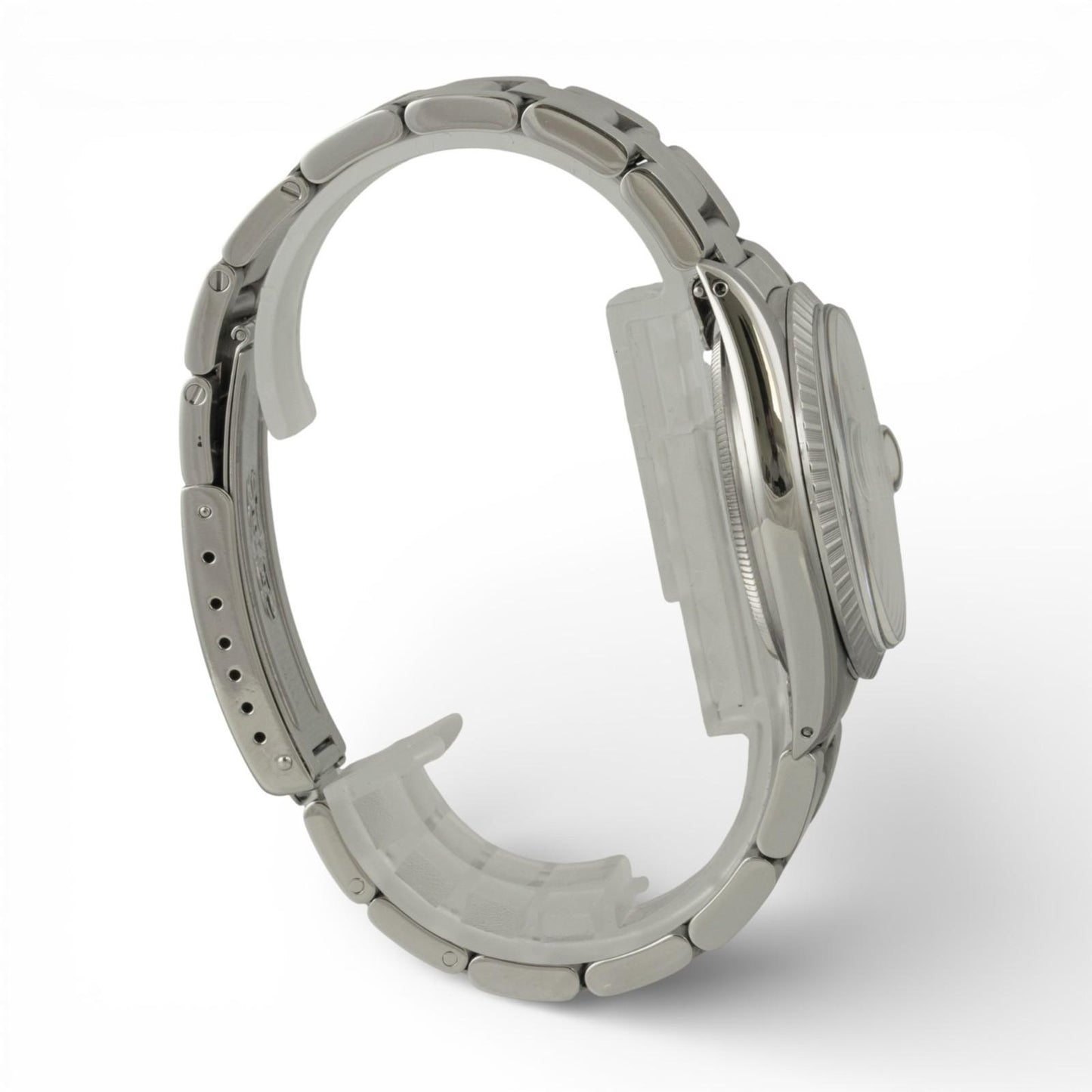 1985 Rolex DateJust 36mm SILVER Stainless Steel Engine Turned Bezel 16030 Watch