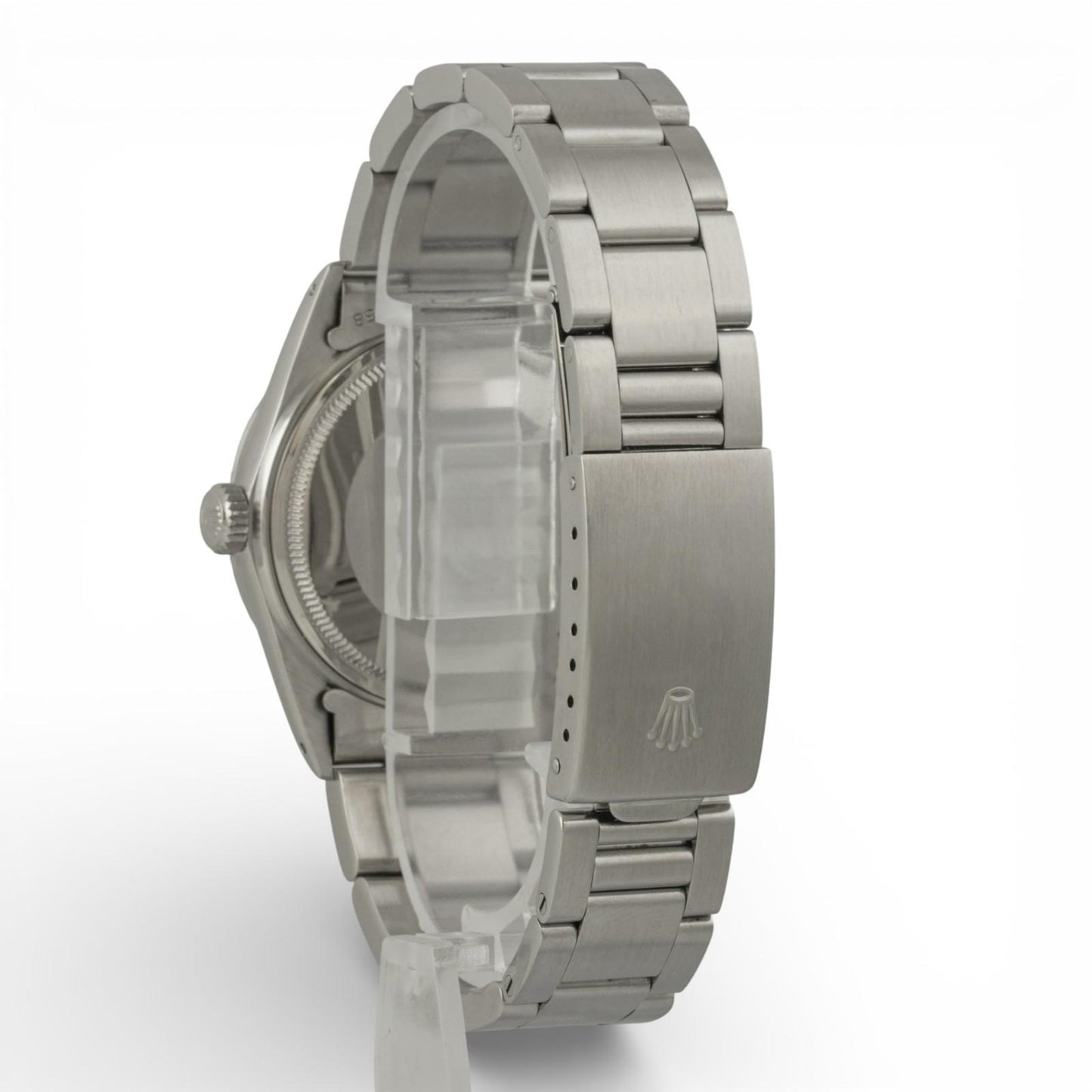 1985 Rolex DateJust 36mm SILVER Stainless Steel Engine Turned Bezel 16030 Watch