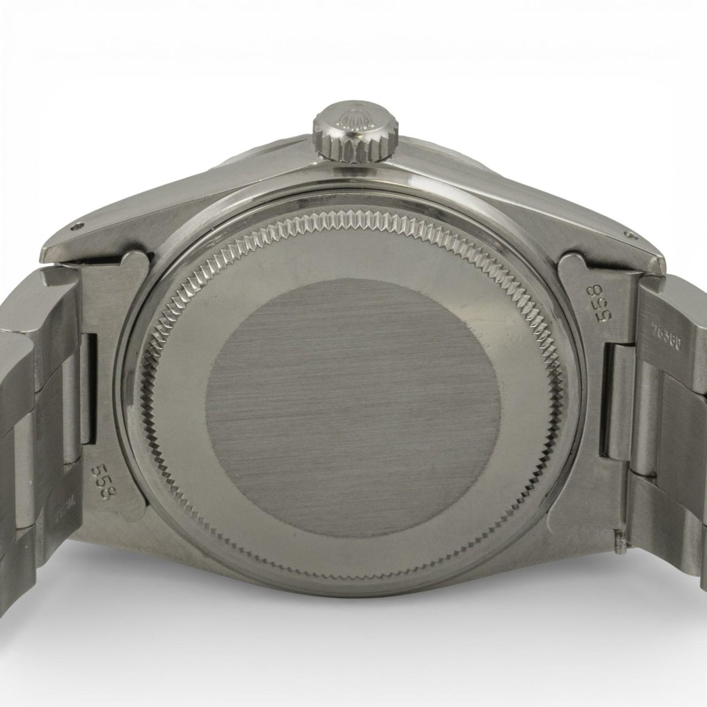 1985 Rolex DateJust 36mm SILVER Stainless Steel Engine Turned Bezel 16030 Watch