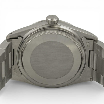 1985 Rolex DateJust 36mm SILVER Stainless Steel Engine Turned Bezel 16030 Watch