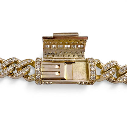 14k Yellow Gold Miami Cuban Link Diamond 9.4mm Necklace 8.00ctw 24" 128.4g