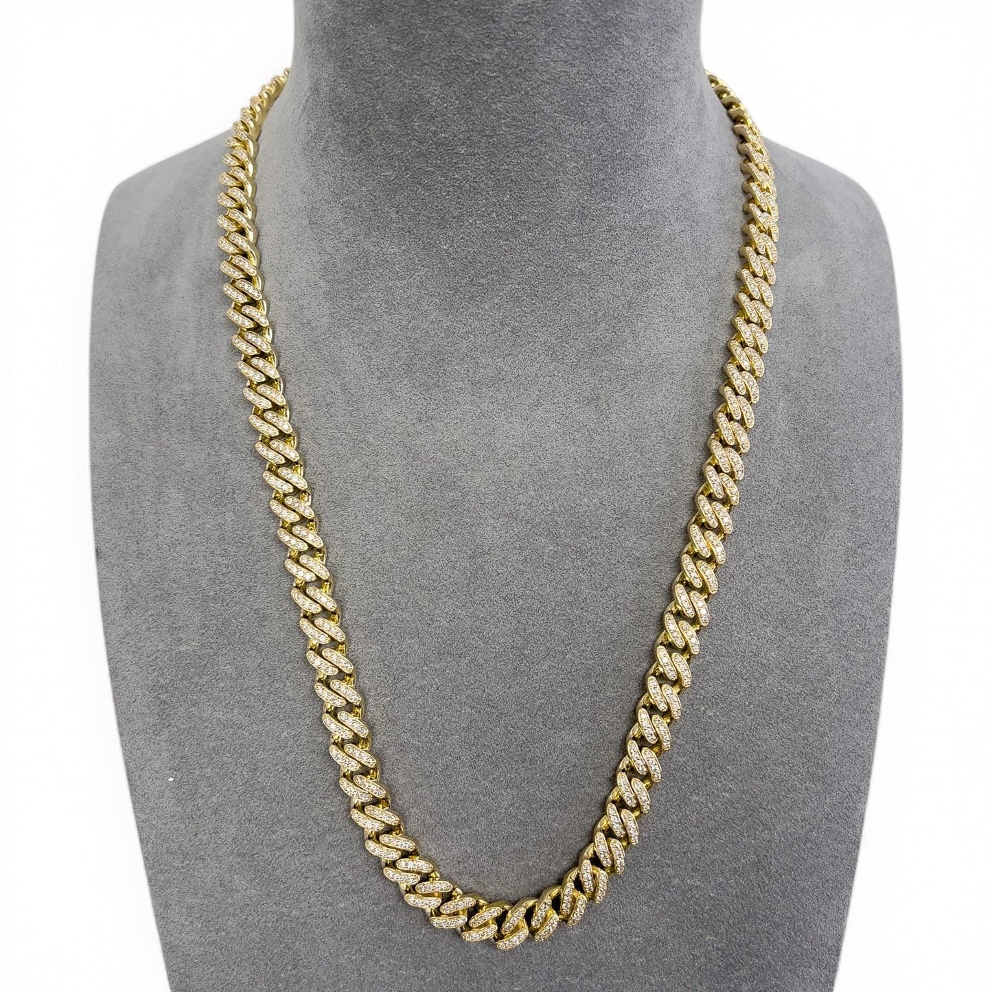 14k Yellow Gold Miami Cuban Link Diamond 9.4mm Necklace 8.00ctw 24" 128.4g