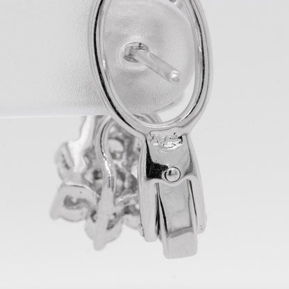 Platinum 800 & 18k White Gold Diamond Triple Cluster Earrings 2.50ctw F VS1