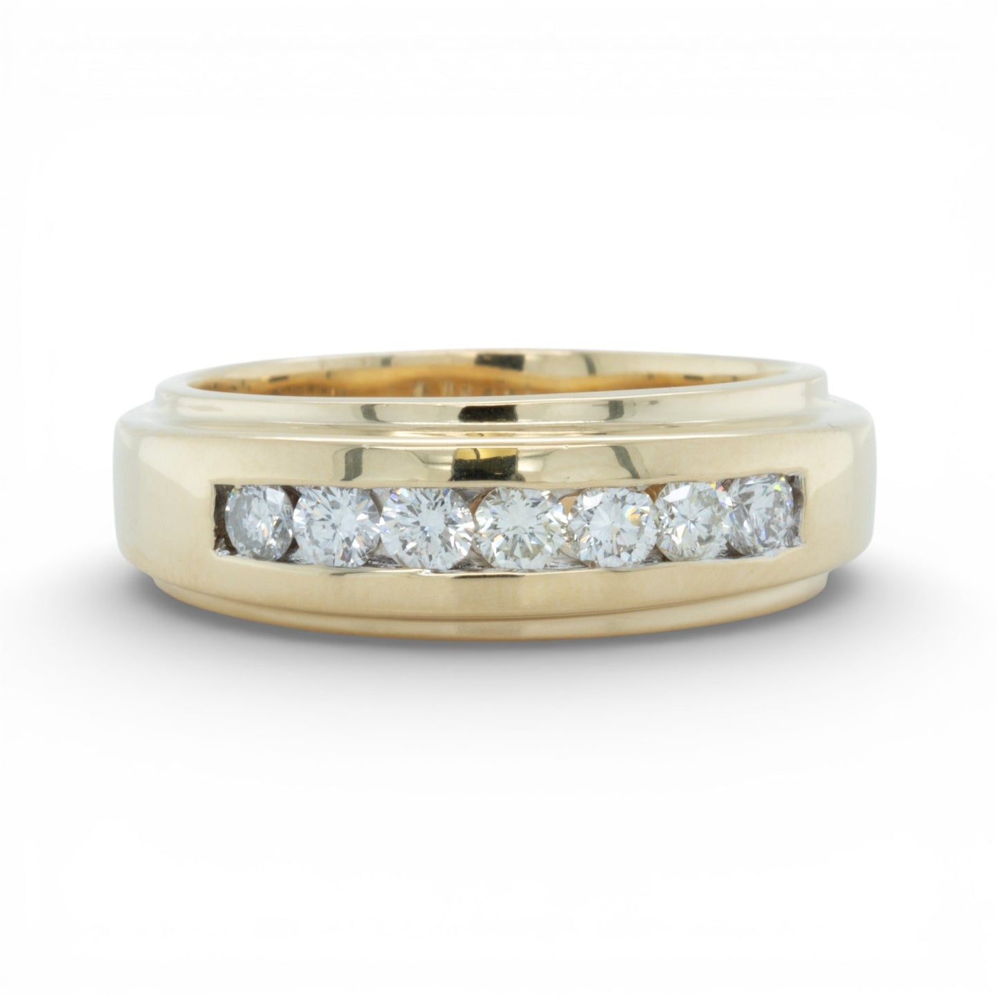 Men's 14k Yellow Gold Diamond Channel Set Band 0.65ctw H SI1 17g Ring Size 12.75