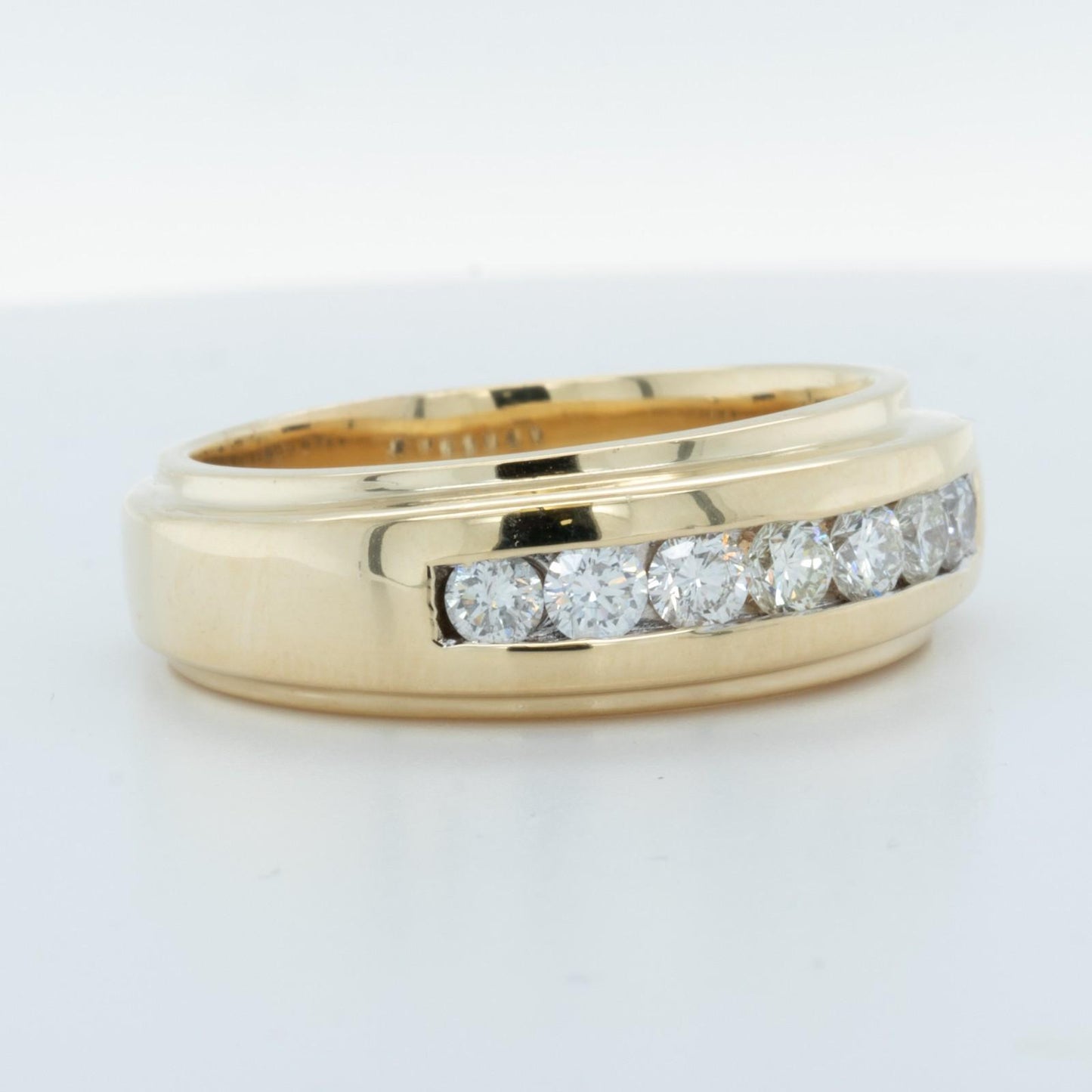 Men's 14k Yellow Gold Diamond Channel Set Band 0.65ctw H SI1 17g Ring Size 12.75