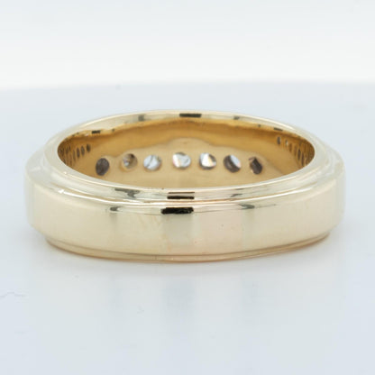 Men's 14k Yellow Gold Diamond Channel Set Band 0.65ctw H SI1 17g Ring Size 12.75