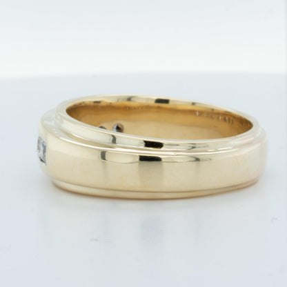 Men's 14k Yellow Gold Diamond Channel Set Band 0.65ctw H SI1 17g Ring Size 12.75