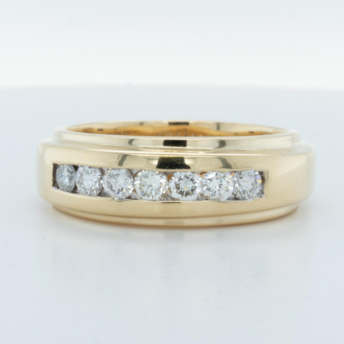 Men's 14k Yellow Gold Diamond Channel Set Band 0.65ctw H SI1 17g Ring Size 12.75