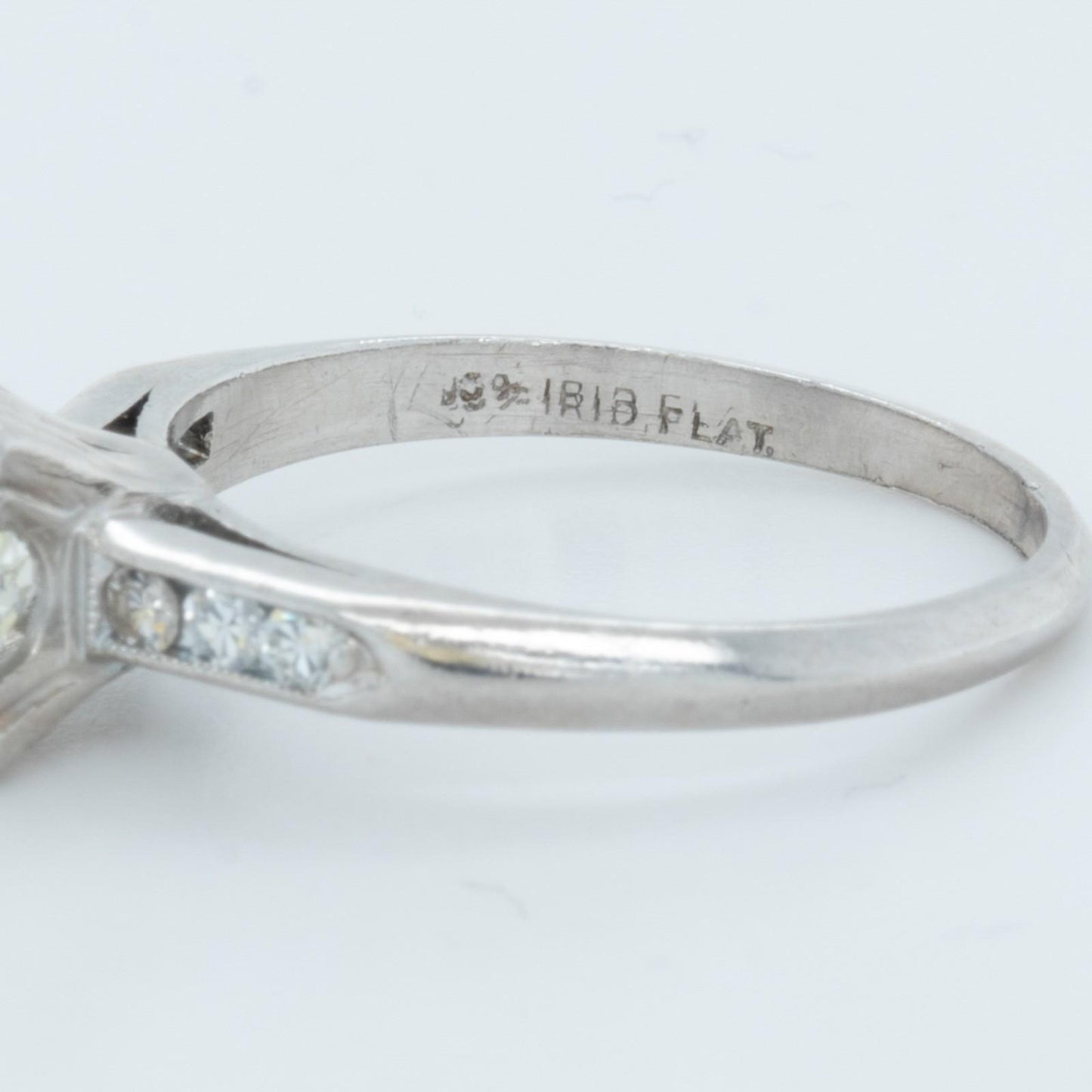 Antique Art Deco Platinum Solitaire Diamond Ring / Accents 1.50ct I I2 Size 6.75