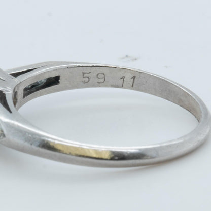 Antique Art Deco Platinum Solitaire Diamond Ring / Accents 1.50ct I I2 Size 6.75