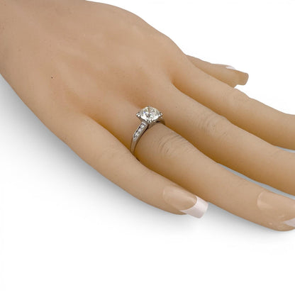 Antique Art Deco Platinum Solitaire Diamond Ring / Accents 1.50ct I I2 Size 6.75