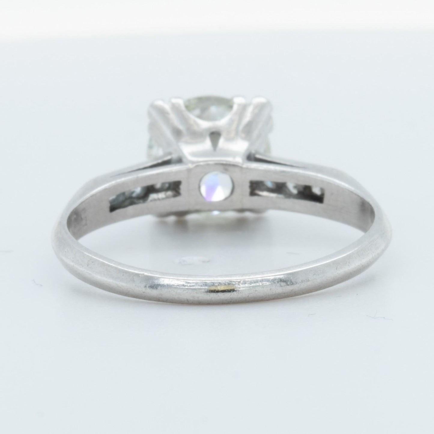 Antique Art Deco Platinum Solitaire Diamond Ring / Accents 1.50ct I I2 Size 6.75