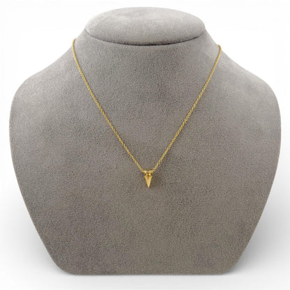 Mouawad 18k Yellow Gold Diamond Dainty Spike Pendulum Cone Necklace 0.05ctw 16"
