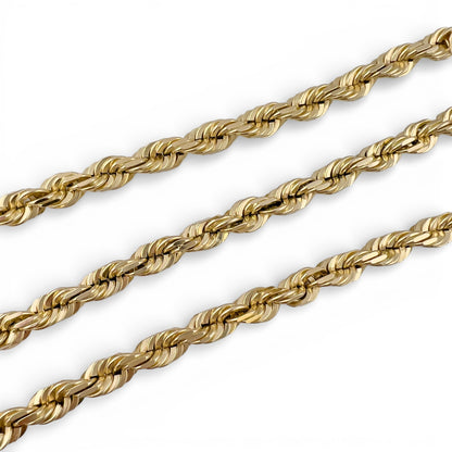 Men's 14k Yellow Gold Rope Chain 7.20mm Link Necklace 22" 94.3g THICK HEAVY