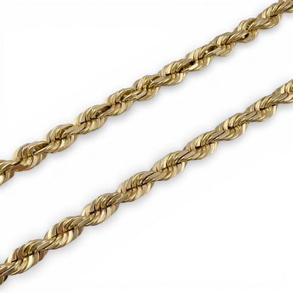 Men's 14k Yellow Gold Rope Chain 7.20mm Link Necklace 22" 94.3g THICK HEAVY
