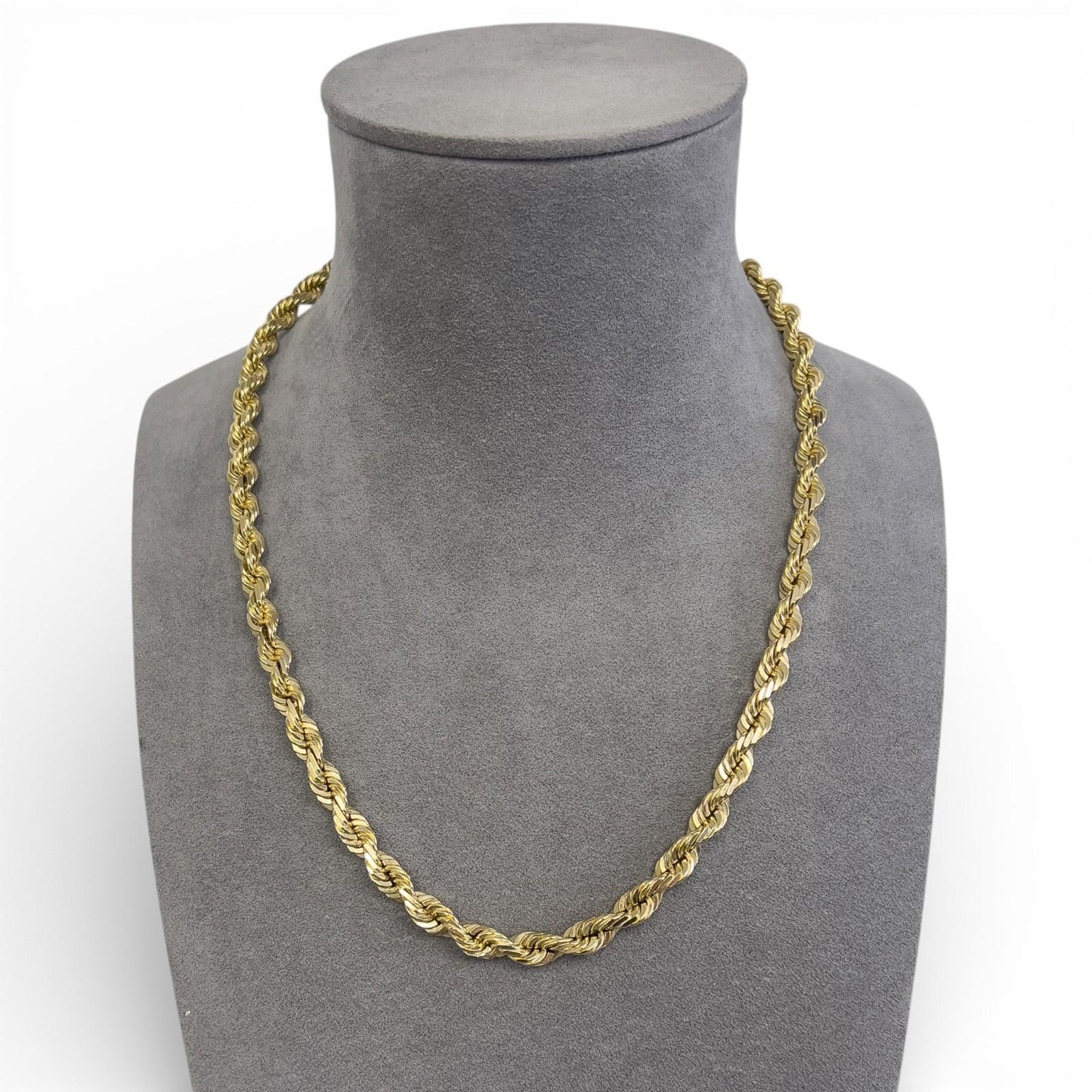 Men's 14k Yellow Gold Rope Chain 7.20mm Link Necklace 22" 94.3g THICK HEAVY