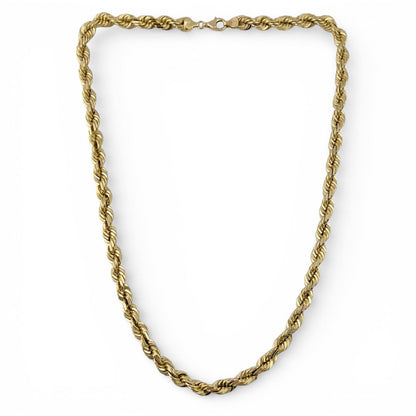 Men's 14k Yellow Gold Rope Chain 7.20mm Link Necklace 22" 94.3g THICK HEAVY