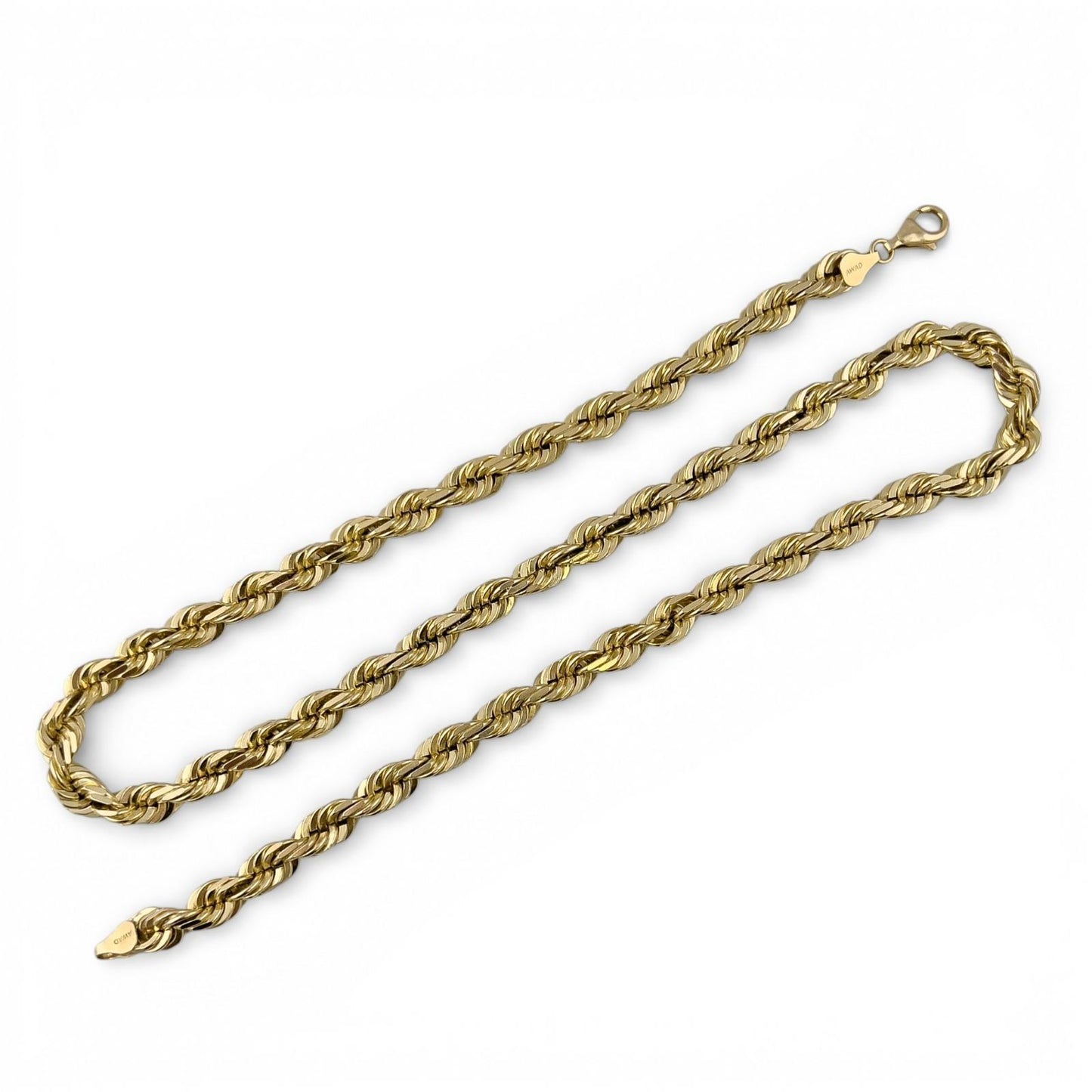 Men's 14k Yellow Gold Rope Chain 7.20mm Link Necklace 22" 94.3g THICK HEAVY
