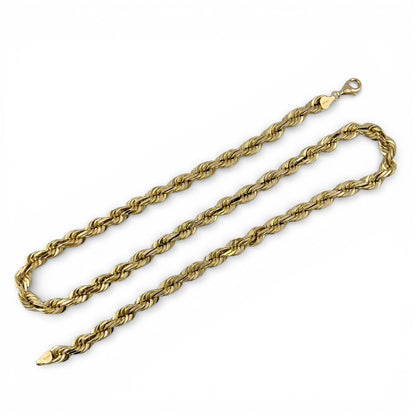 Men's 14k Yellow Gold Rope Chain 7.20mm Link Necklace 22" 94.3g THICK HEAVY