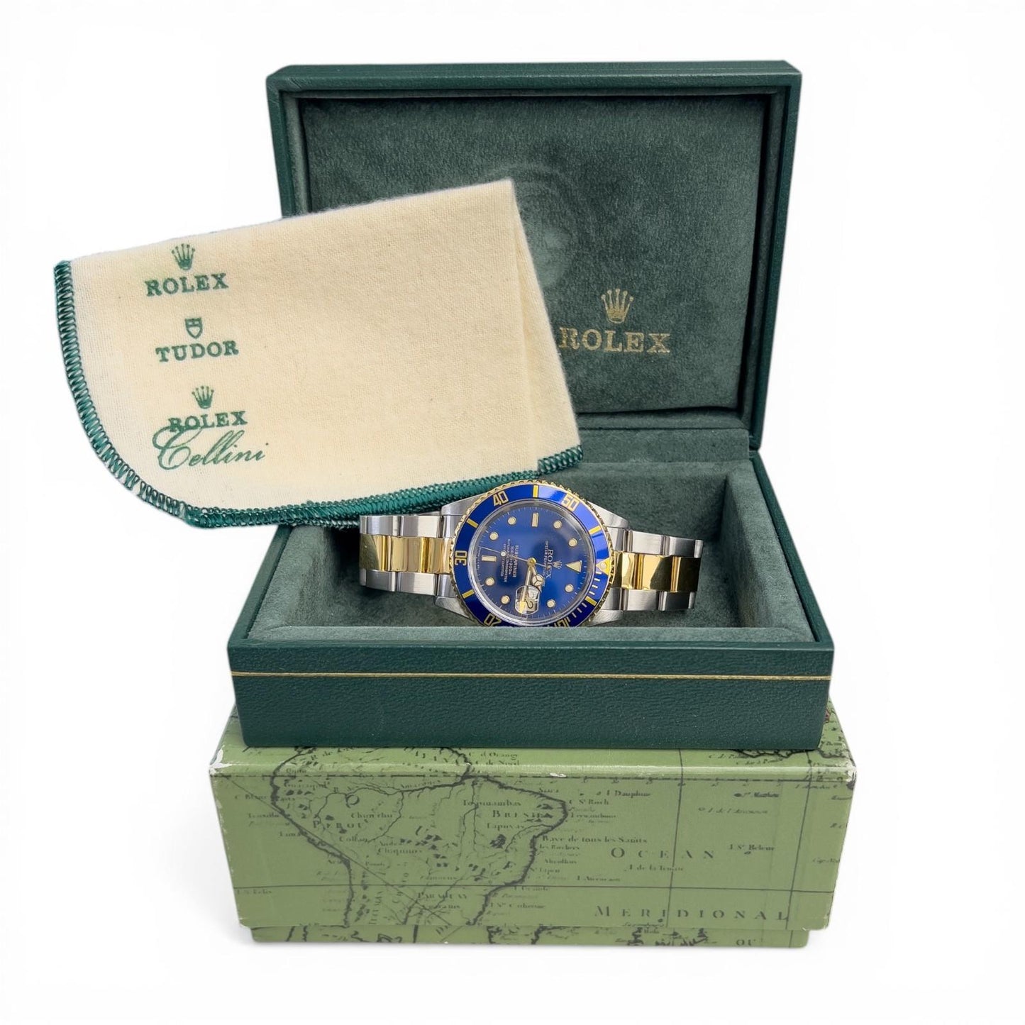 1991 Rolex Submariner 18k Gold & Stainless Steel Blue 40mm 16613 BOX + PAPERS