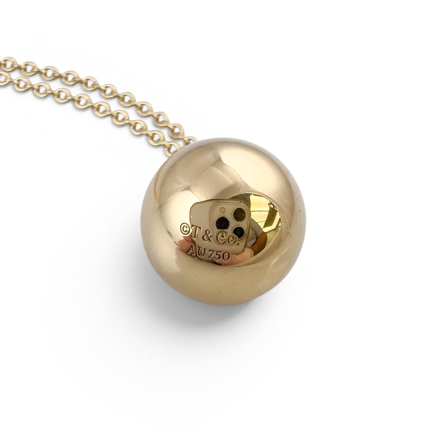 Tiffany & Co. HardWear Ball 18k Yellow Gold 12.5mm Necklace 9.2g 18.5" / 21"