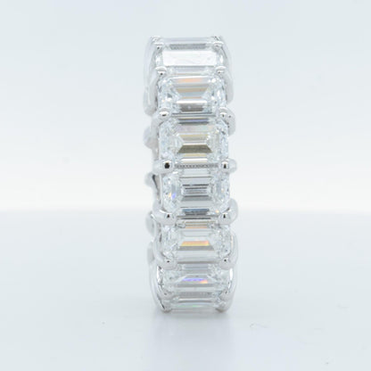 14k White Gold Lab Grown Emerald Diamond 16 St. Eternity Band 11.64ctw E-F-G VS1