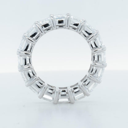 14k White Gold Lab Grown Emerald Diamond 16 St. Eternity Band 11.64ctw E-F-G VS1