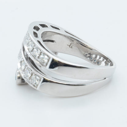 Di Modolo 18k White Gold Diamond Dangling Blue St Ring Size 8.25 0.65ctw G-H SI1