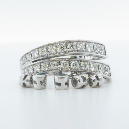 Di Modolo 18k White Gold Diamond Dangling Blue St Ring Size 8.25 0.65ctw G-H SI1