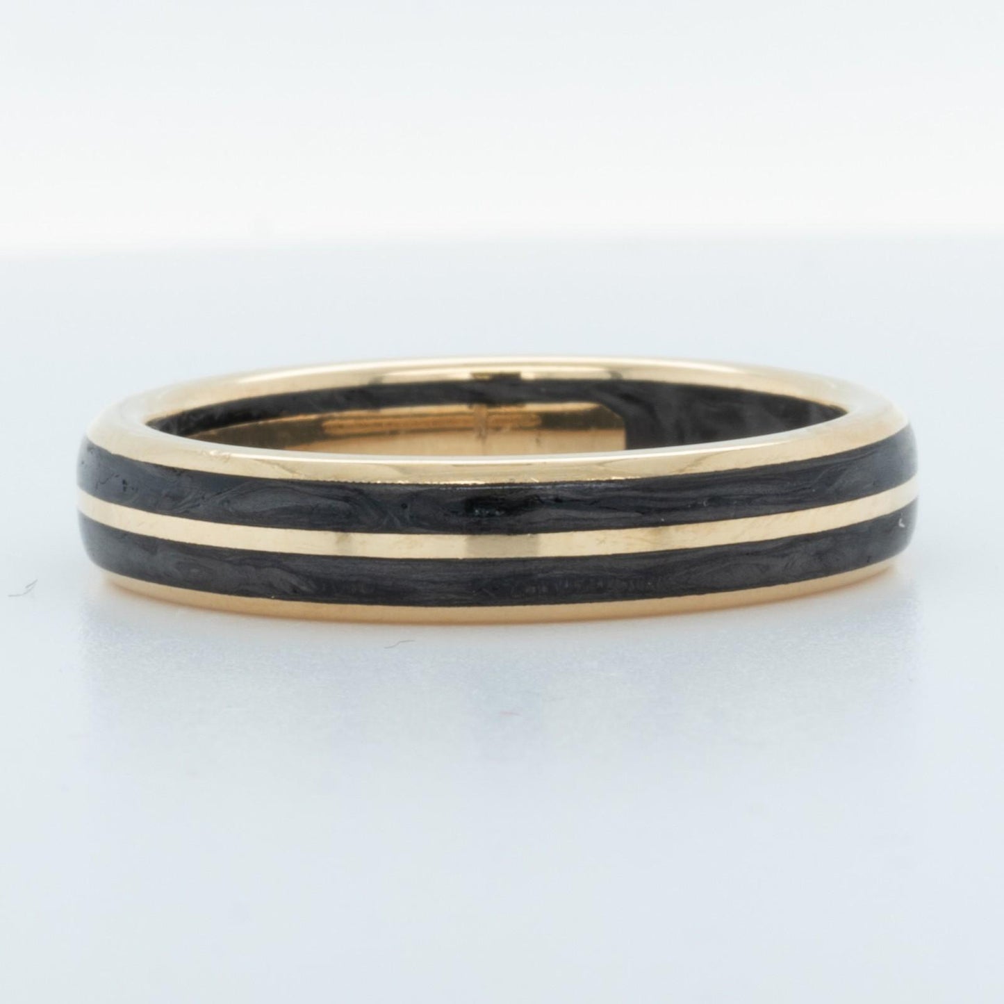David Yurman Diamond 18k Yellow Gold Forged Carbon Men's 4.00mm Ring Size 8.5