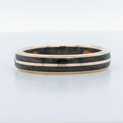 David Yurman Diamond 18k Yellow Gold Forged Carbon Men's 4.00mm Ring Size 8.5