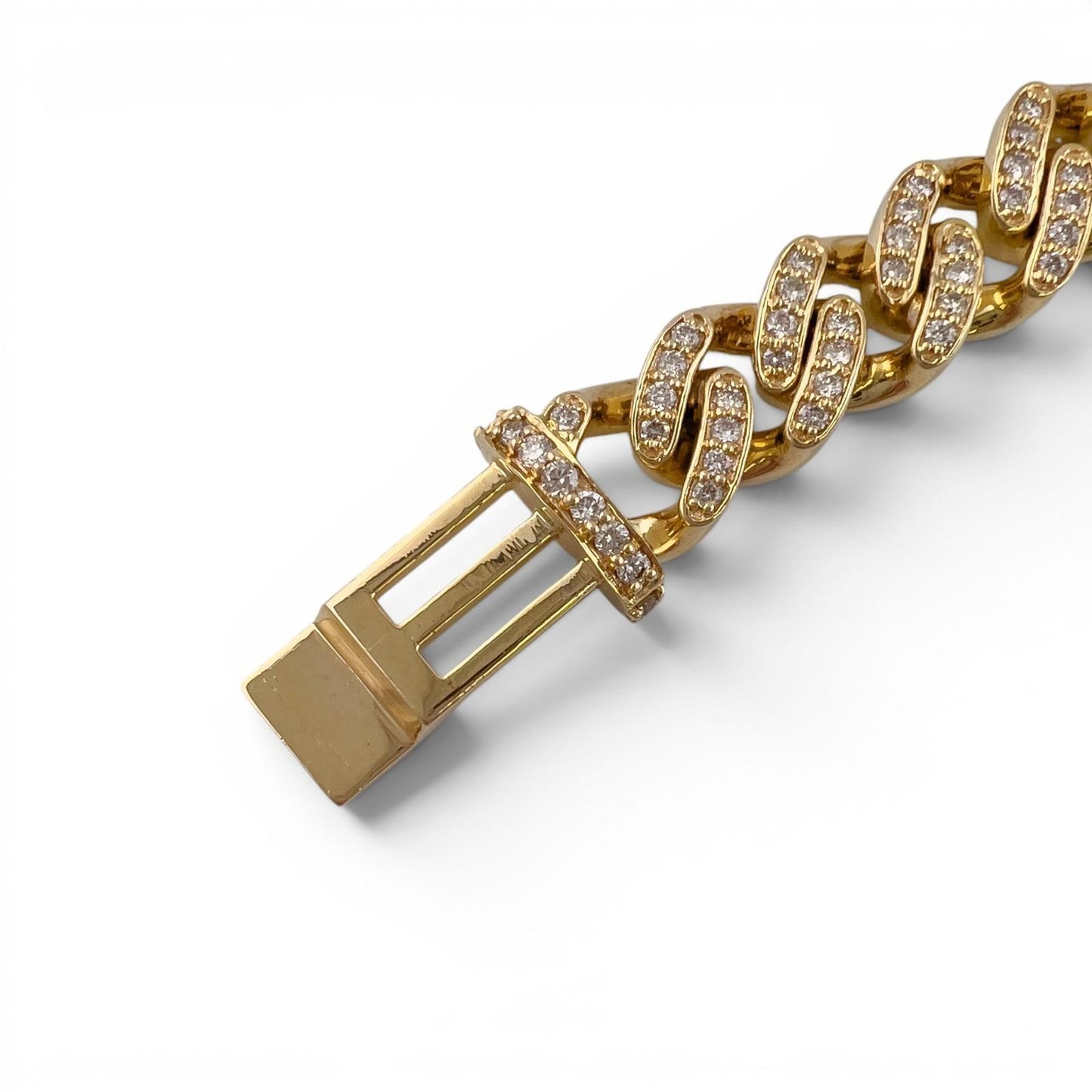 14k Yellow Gold Miami Cuban Link Diamond 9.4mm 7" Bracelet 3.20ctw I I1-I2 42.1g